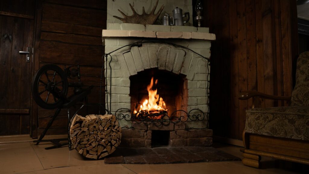 Outdoor Living Room With Fireplace